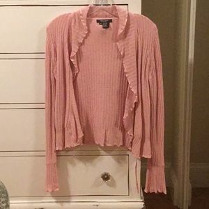 Pink ruffled sweater